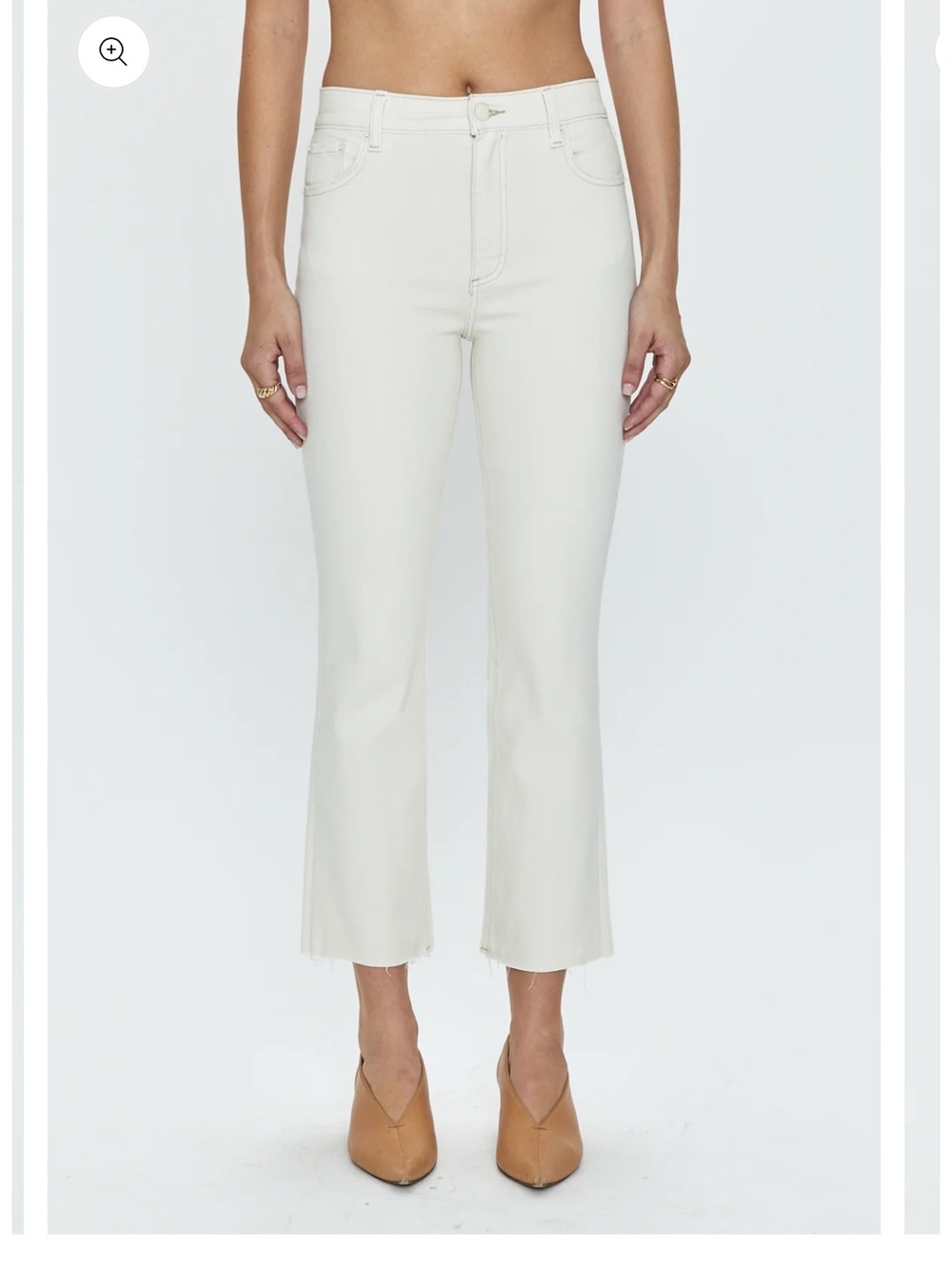 Women's High-Rise Cropped Jeans in Off-White